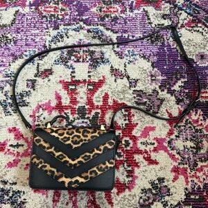 Black and Cheetah Print shoulder purse